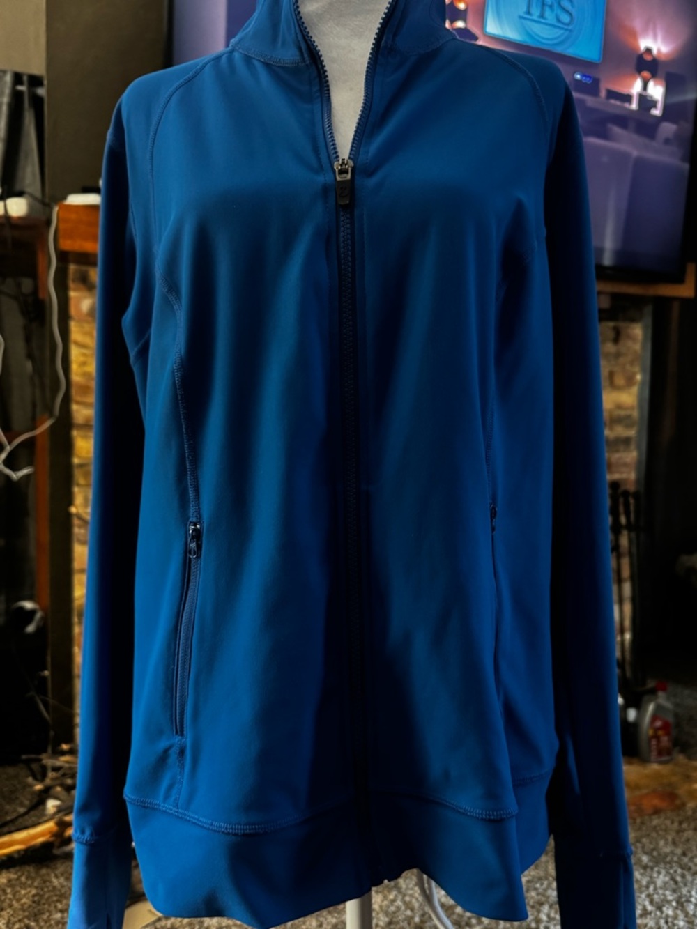 Xersion Women’s Deep Blue Full-Zip Bomber Jacket